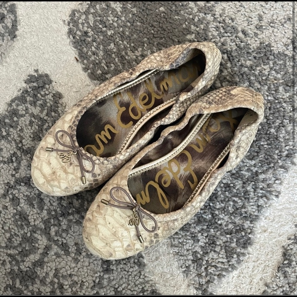 Snakeskin Sam Edelman Ballet Flats